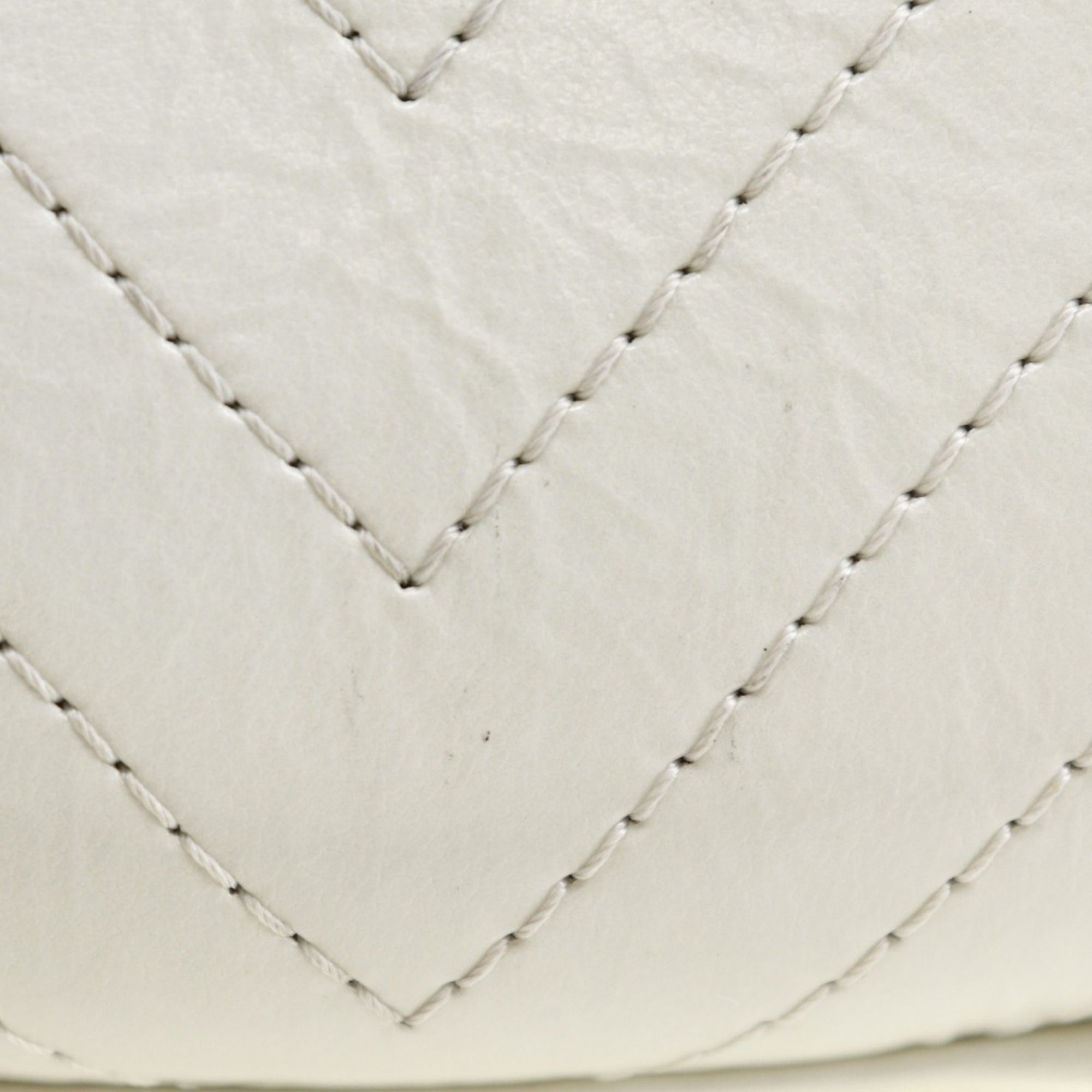 Chanel White Leather Shoulder Bag