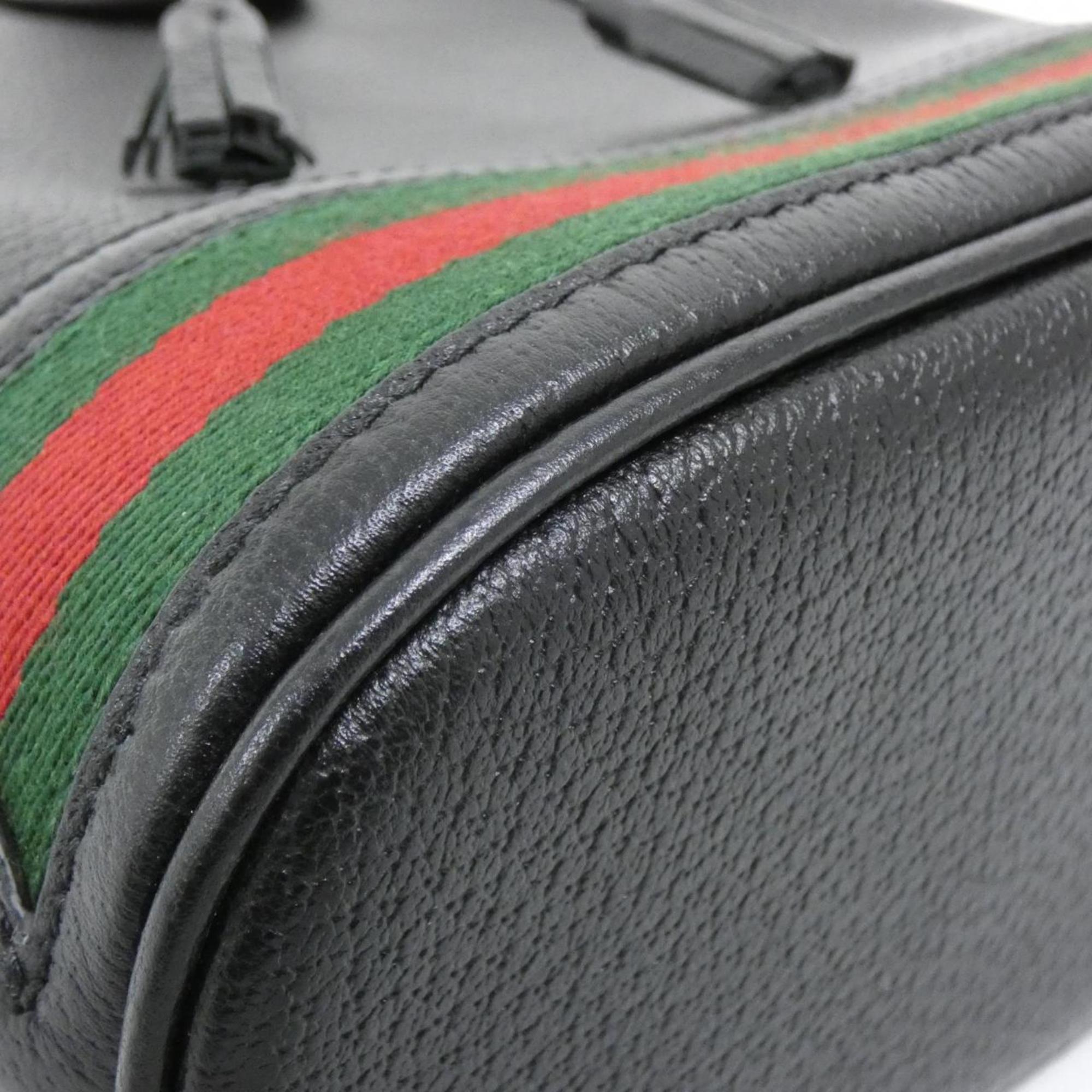Gucci Ophidia Black Leather Handbag (Pre-Owned)