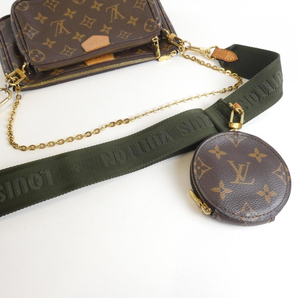 Louis Vuitton Khaki Marron Coated Canvas Pochette Pouch Shoulder Bag