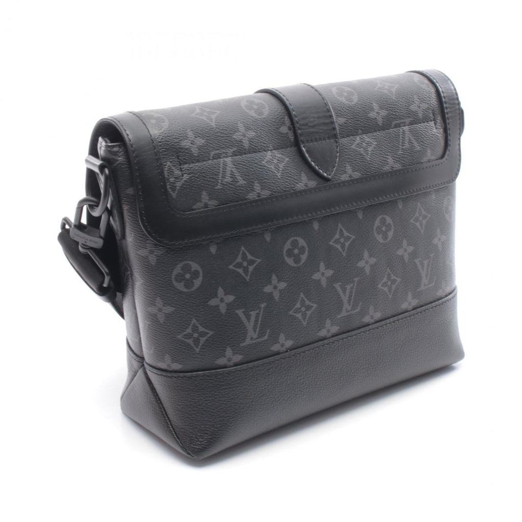 Louis Vuitton Black Coated Canvas Leather Handbag Shoulder Bag