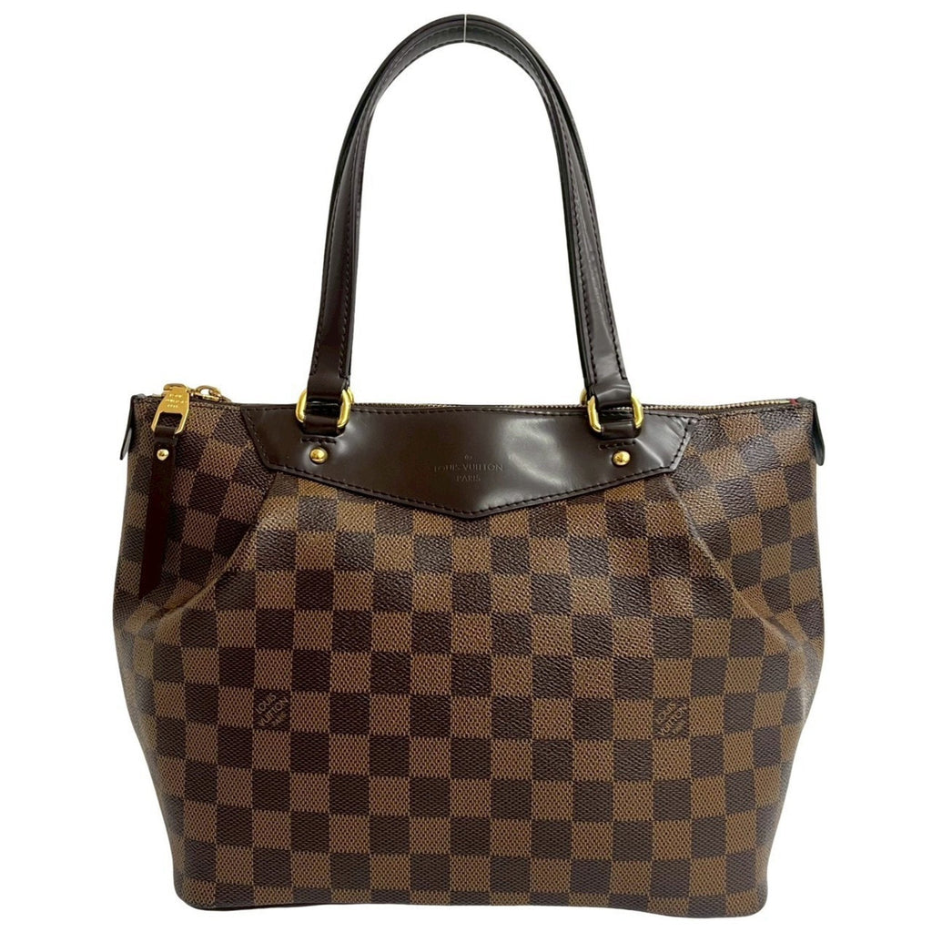 Louis Vuitton Brown Leather Pvc Handbag Tote Bag