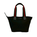 Gucci Black Green Red Color Leather Nylon Canvas Handbag Tote Bag (Pre-Owned)