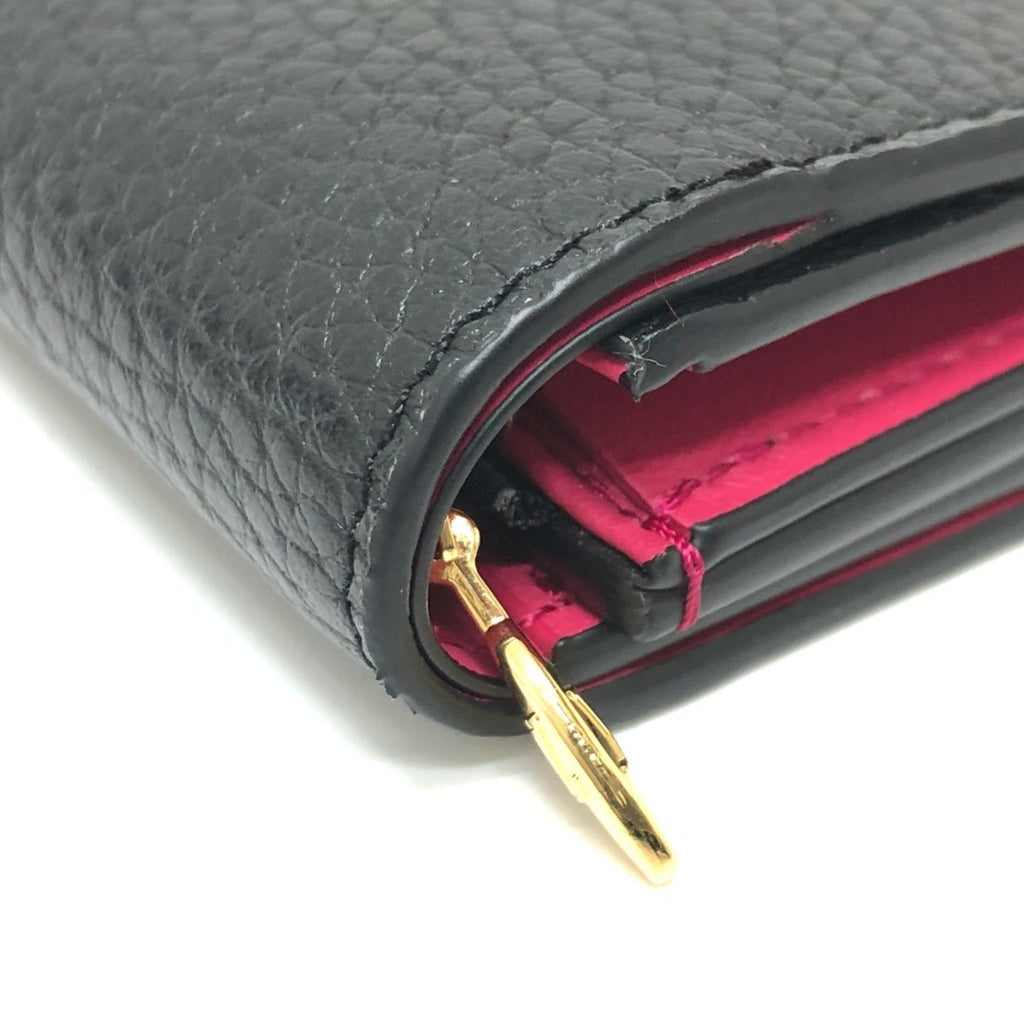 Louis Vuitton Bicolor Black Noir Pink Leather Coin Purse/Coin Case