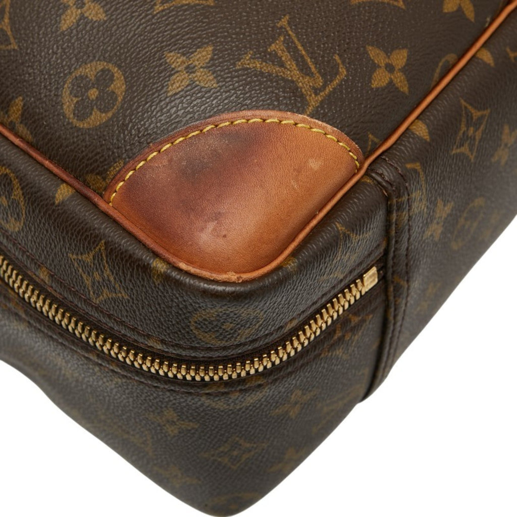 Louis Vuitton Brown Pvc Leather Boston Bag Briefcase
