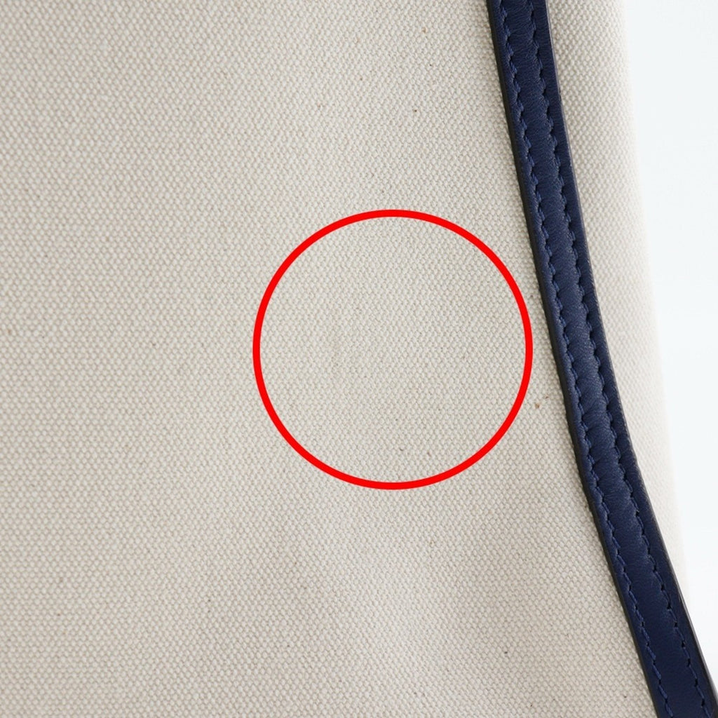 Fendi Navy White Canvas Leather Handbag