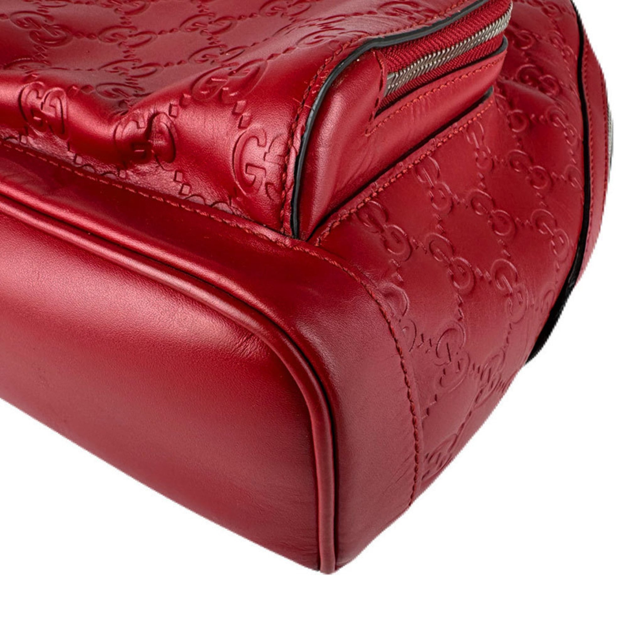 Gucci Red Color Leather Backpack (Pre-Owned)