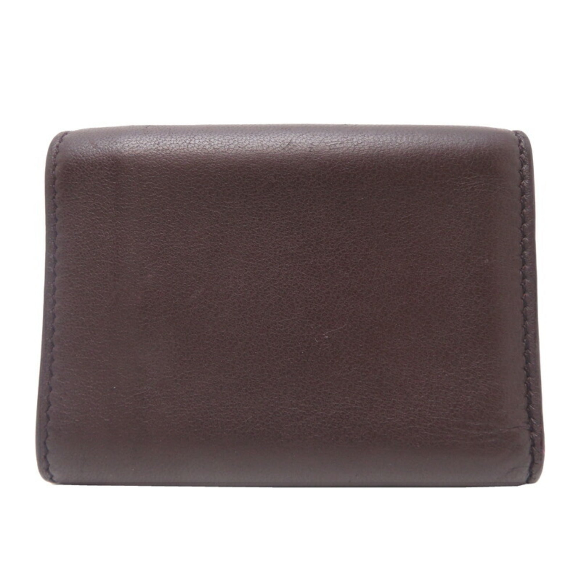 Bottega Veneta Bordeaux Brown Brown Leather Wallet (Tri-Fold)