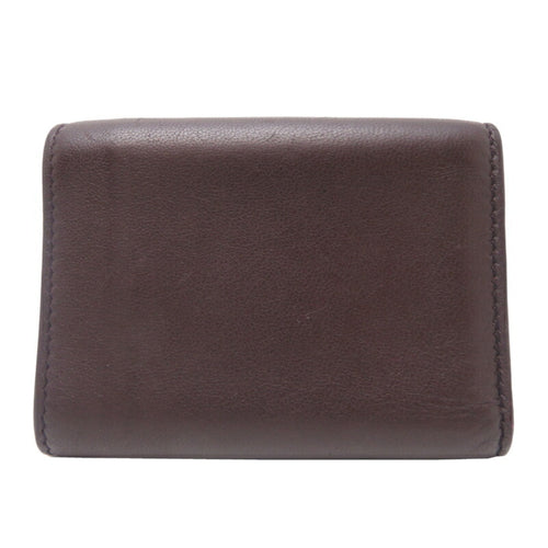 Bottega Veneta Bordeaux Brown Brown Leather Wallet (Tri-Fold)