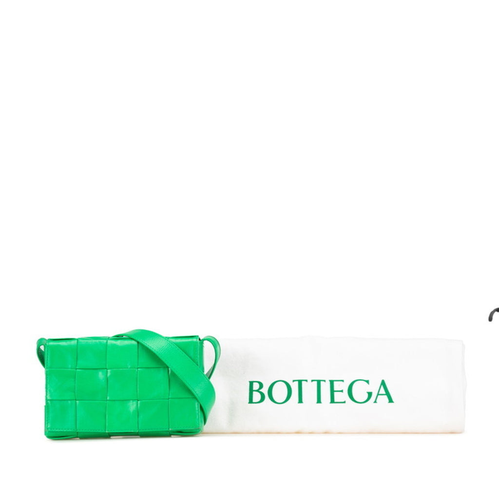 Bottega Veneta Green Leather Shoulder Bag Sling Bag