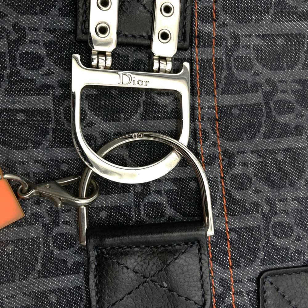 Christian Dior Navy Denim Leather Tote Bag (Pre-Owned)