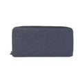 Louis Vuitton Monogram Shadow Navy Leather Long Wallet
