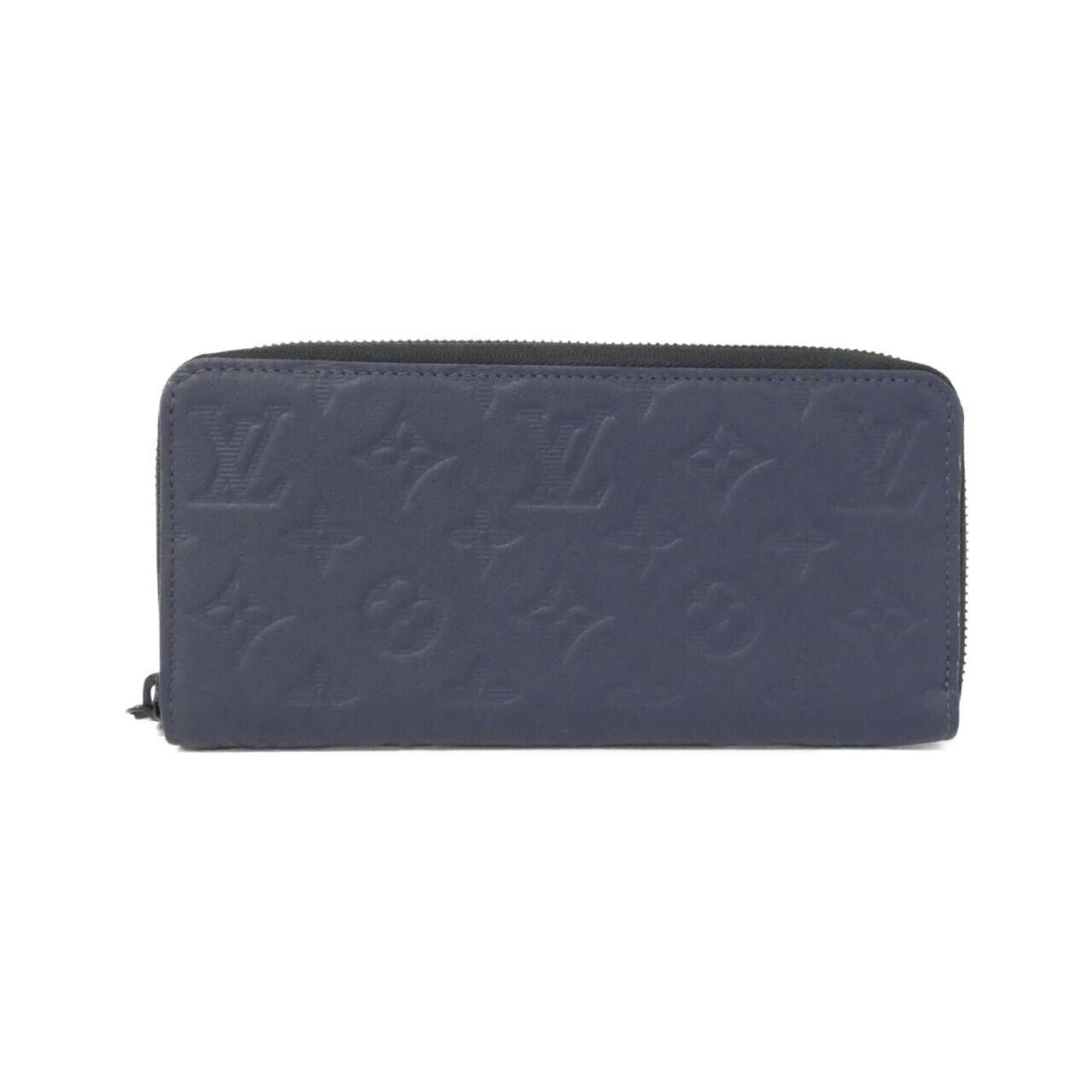 Louis Vuitton Monogram Shadow Navy Leather Long Wallet
