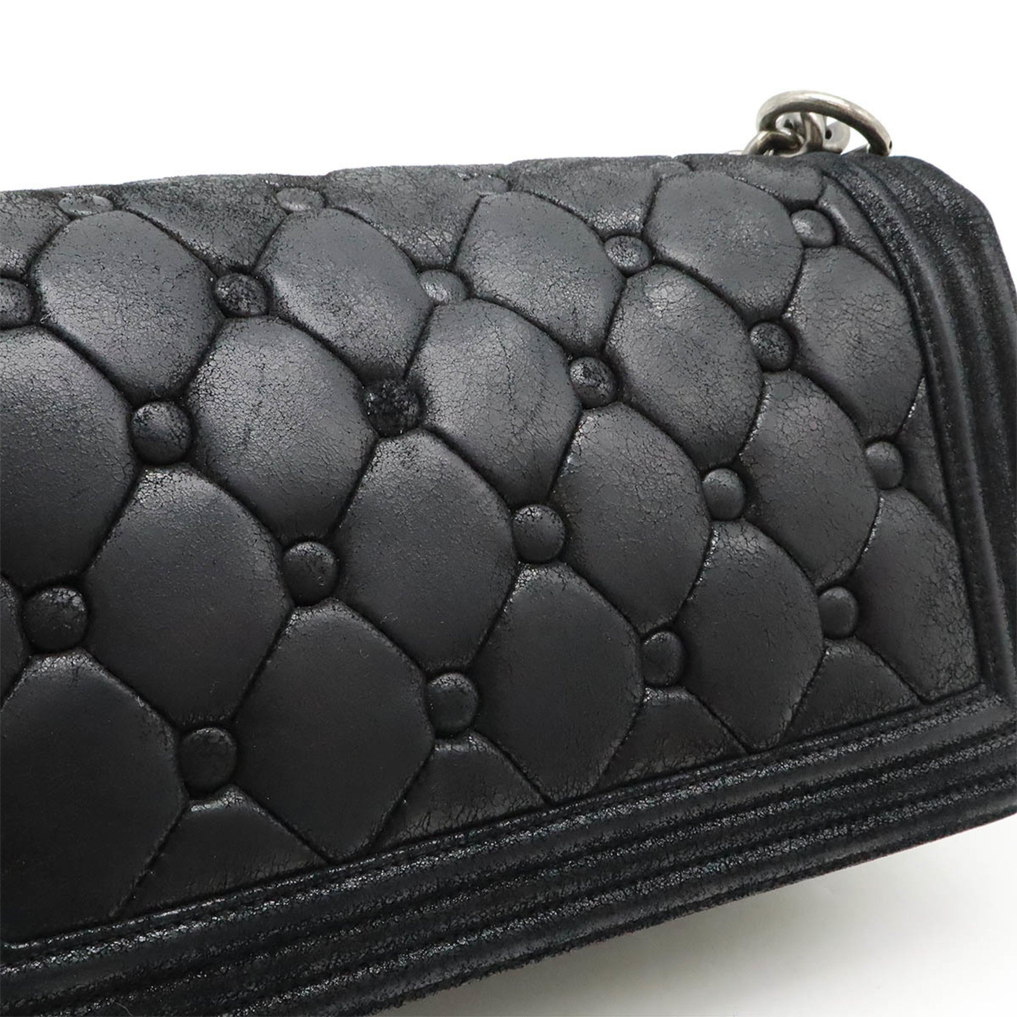 Chanel Black Suede Leather Shoulder Bag