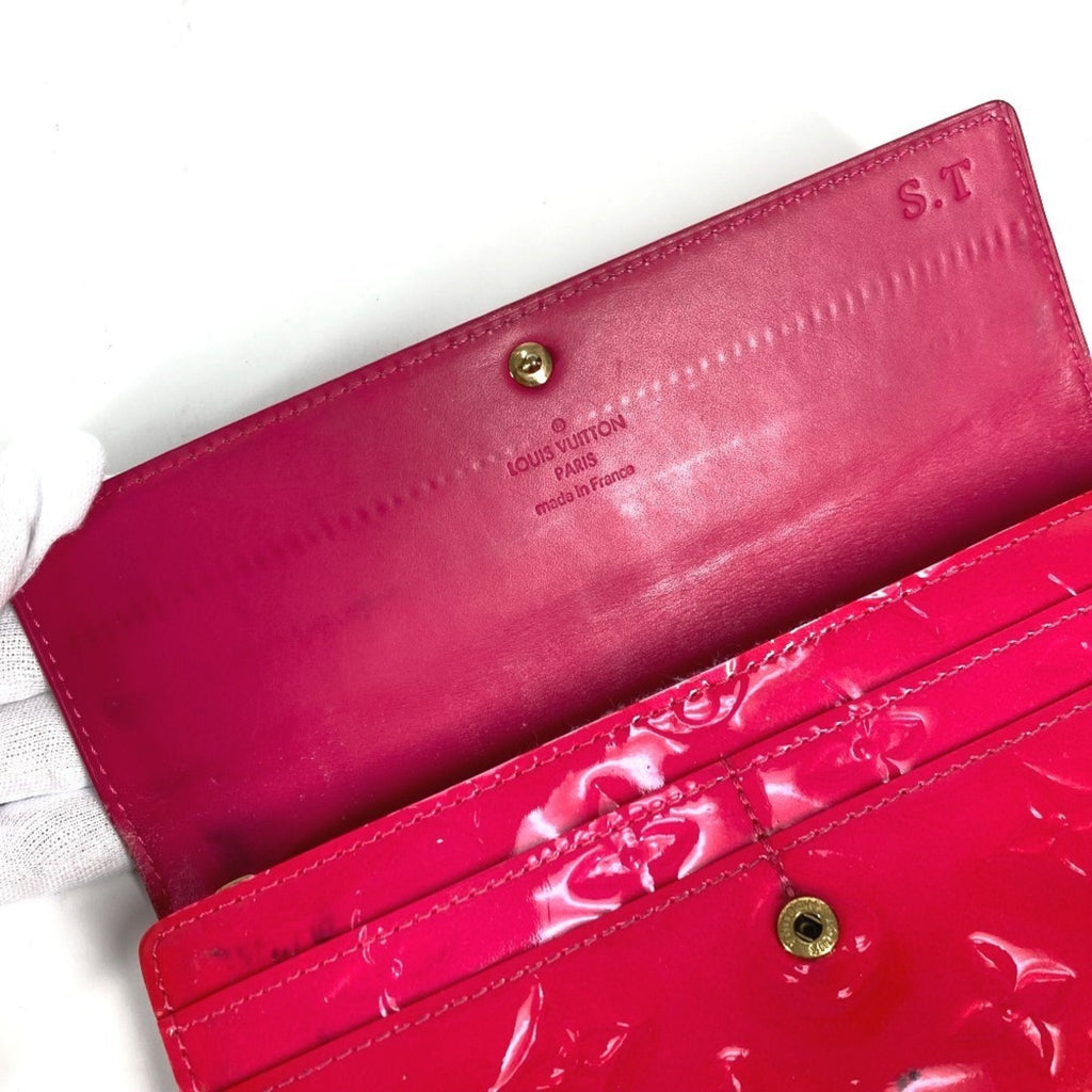 Louis Vuitton Galle Pink Rose Pop Monogram Vernis Long Wallet