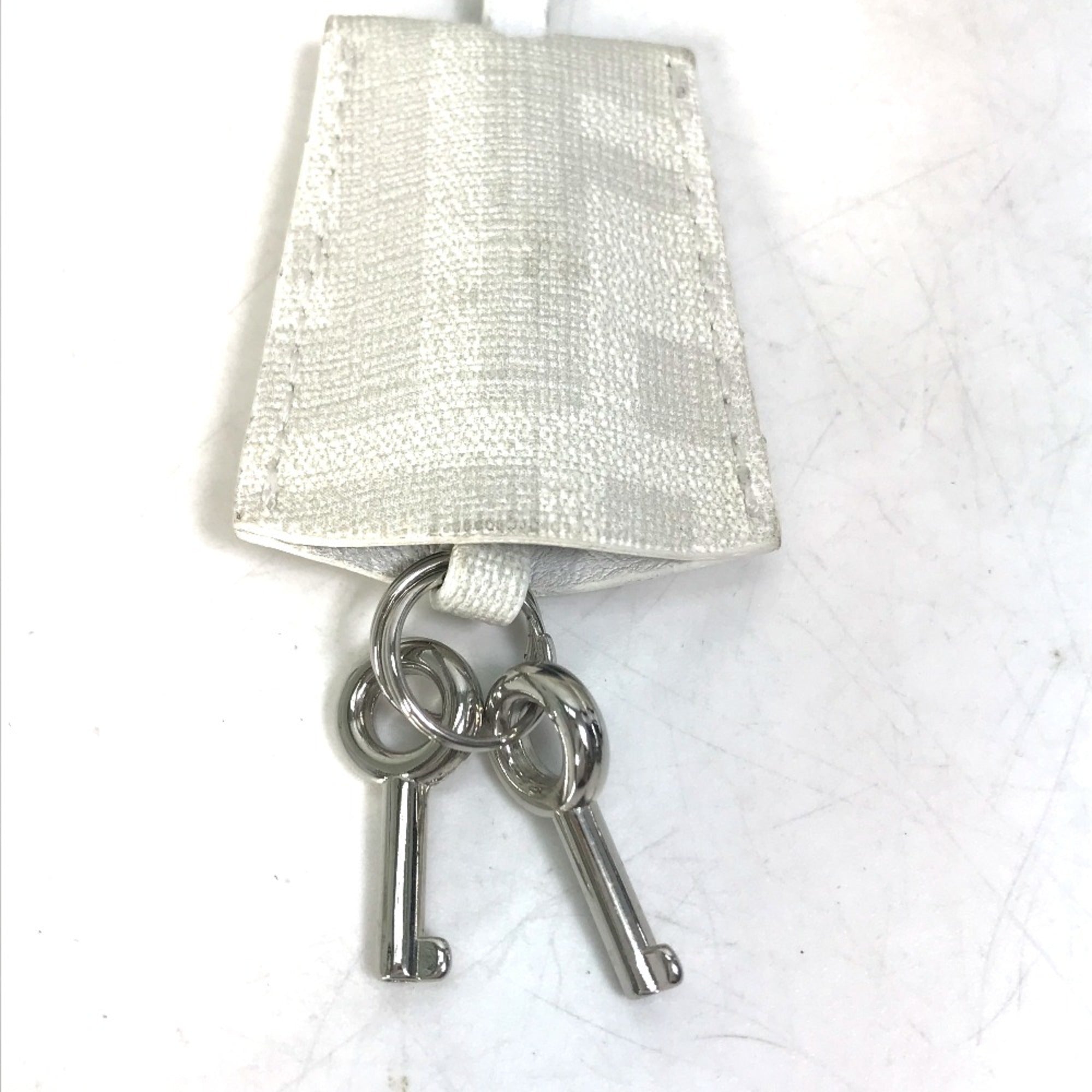 Fendi White Leather Boston Bag