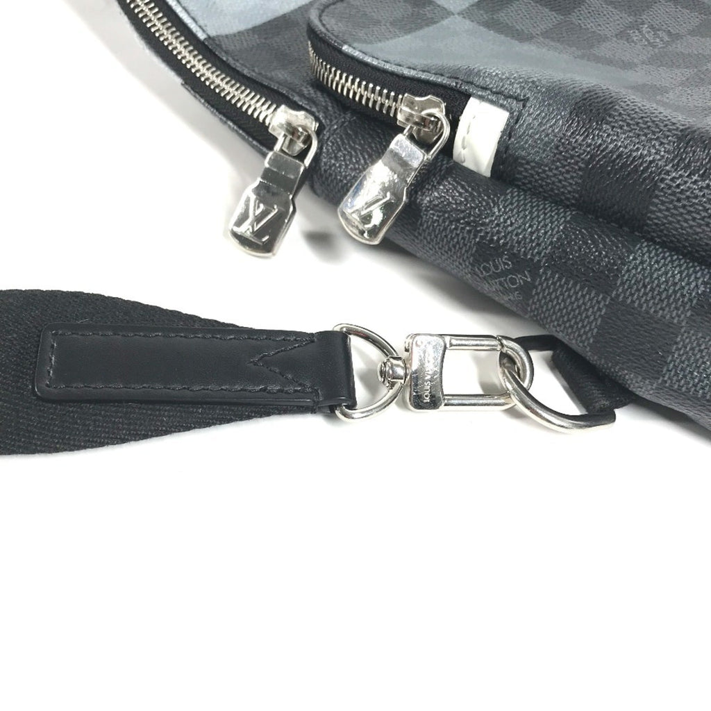 Louis Vuitton Black Galle Gray Canvas Shoulder Bag Sling Bag
