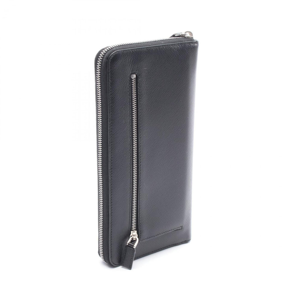 Prada Black Leather Long Wallet (Bi-Fold)