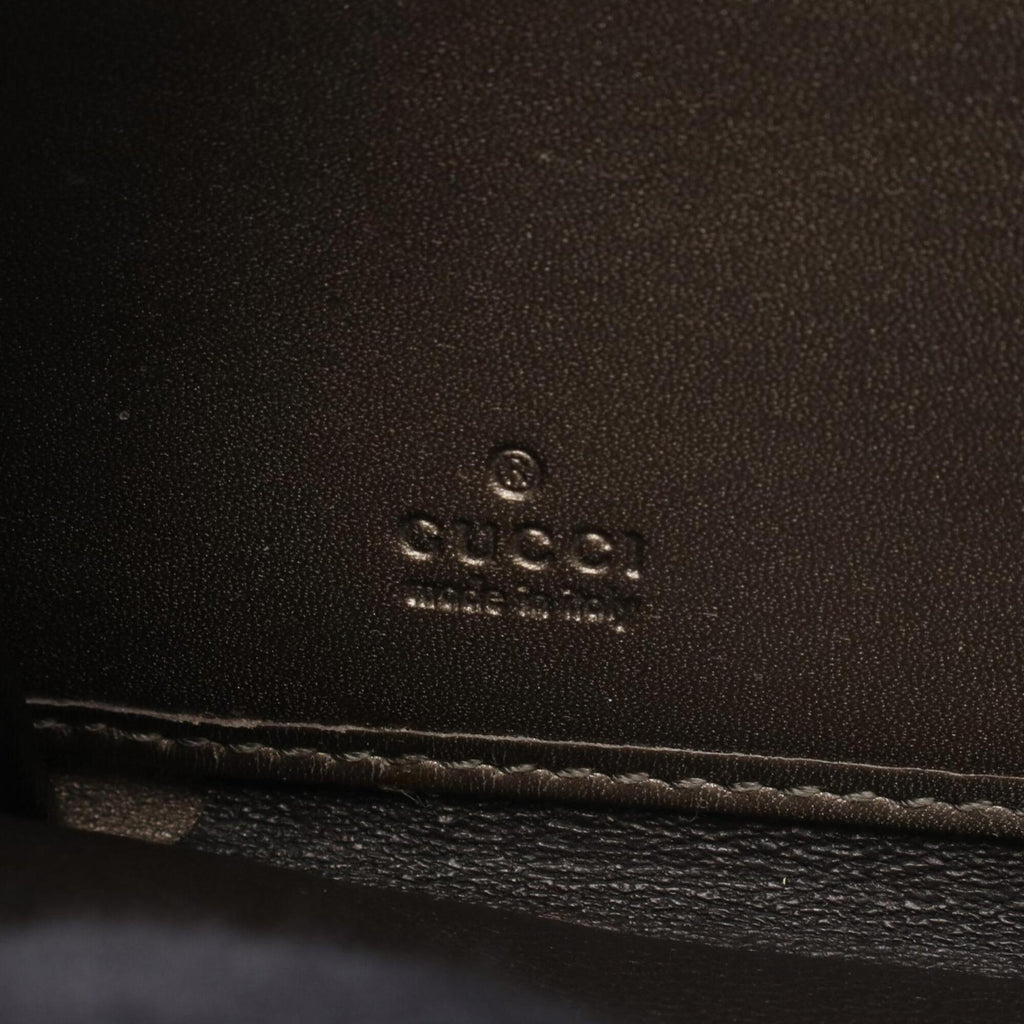 Gucci Khaki Patent Leather Long Wallet (Bi-Fold) (Pre-Owned)