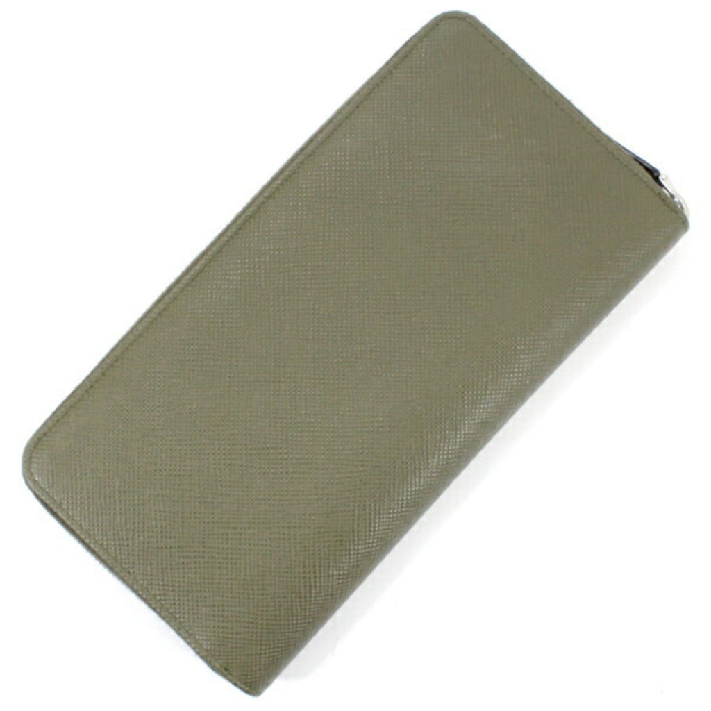 Prada Khaki Saffiano Long Wallet (Bi-Fold)