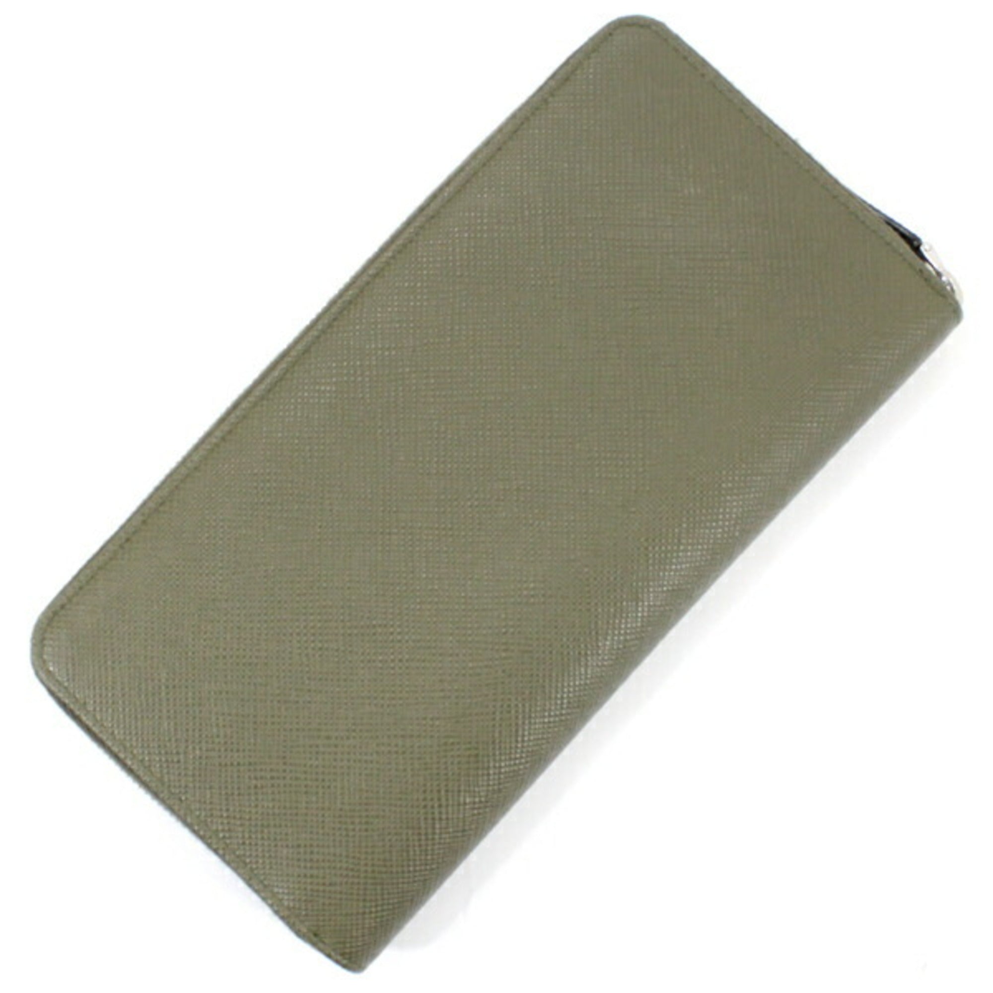 Prada Khaki Saffiano Long Wallet (Bi-Fold)