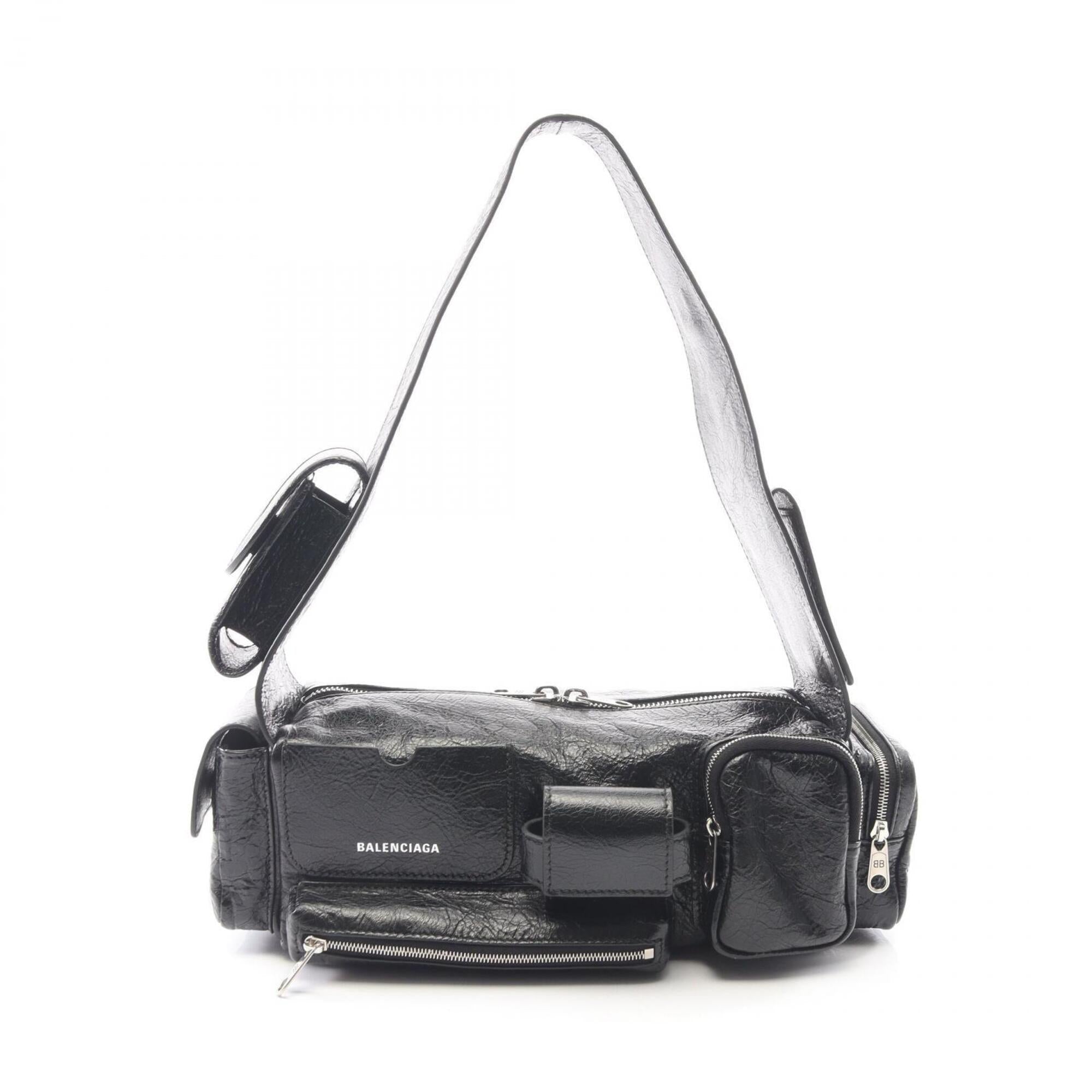 Balenciaga Black Leather Handbag Shoulder