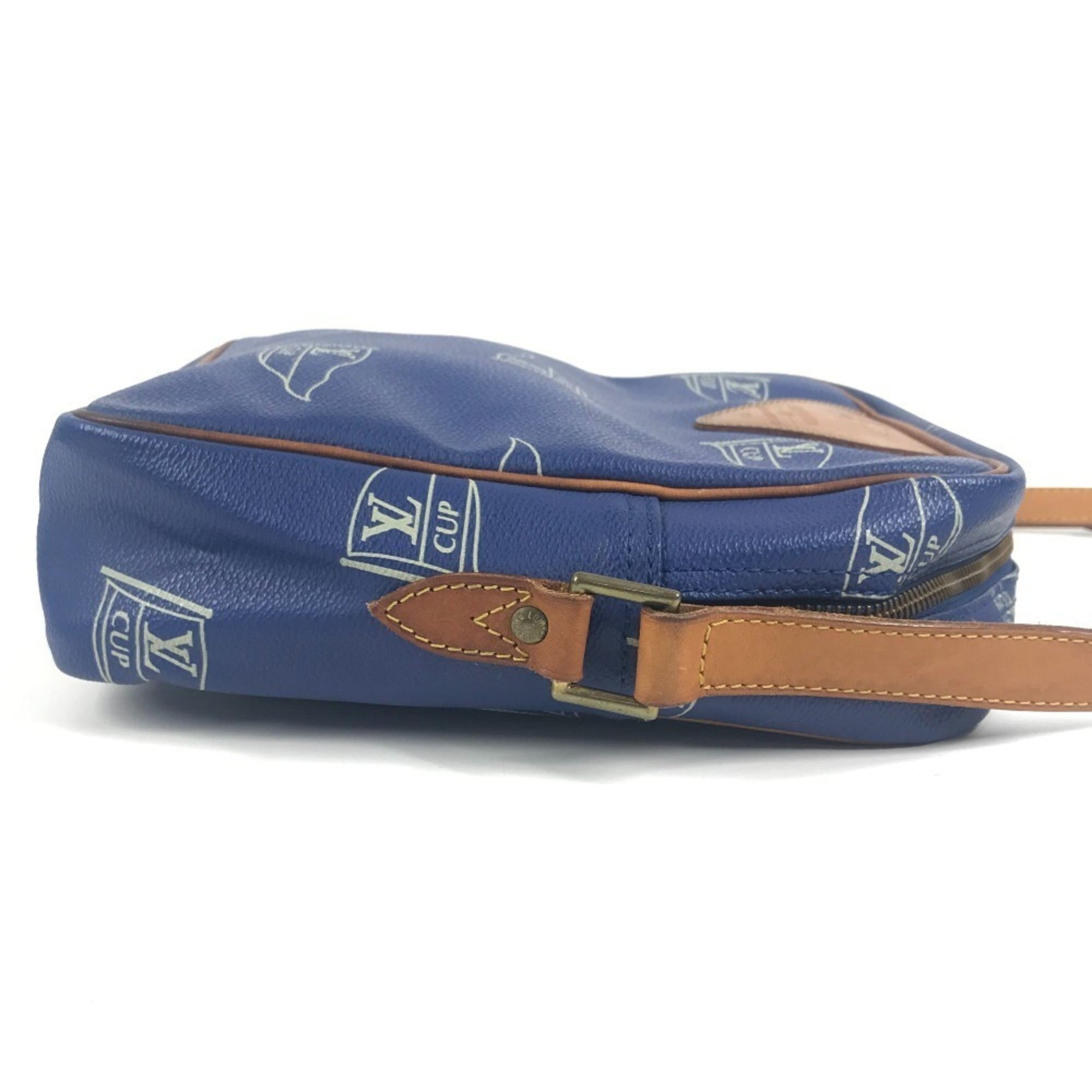 Louis Vuitton Louis Vuitton Cup Blue Leather Pochette Shoulder Bag