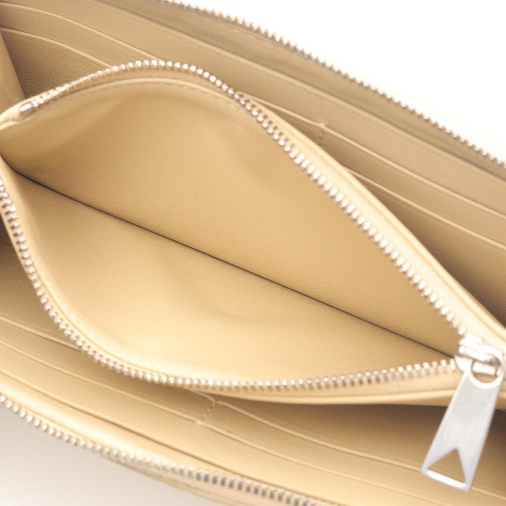 Bottega Veneta Beige Leather Long Wallet (Bi-Fold)