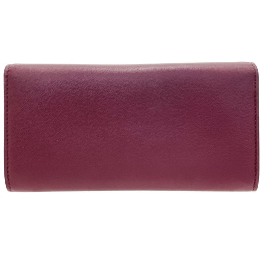 Bottega Veneta Bordeaux Red Color Leather Long Wallet (Bi-Fold)