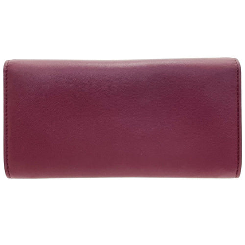 Bottega Veneta Bordeaux Red Color Leather Long Wallet (Bi-Fold)