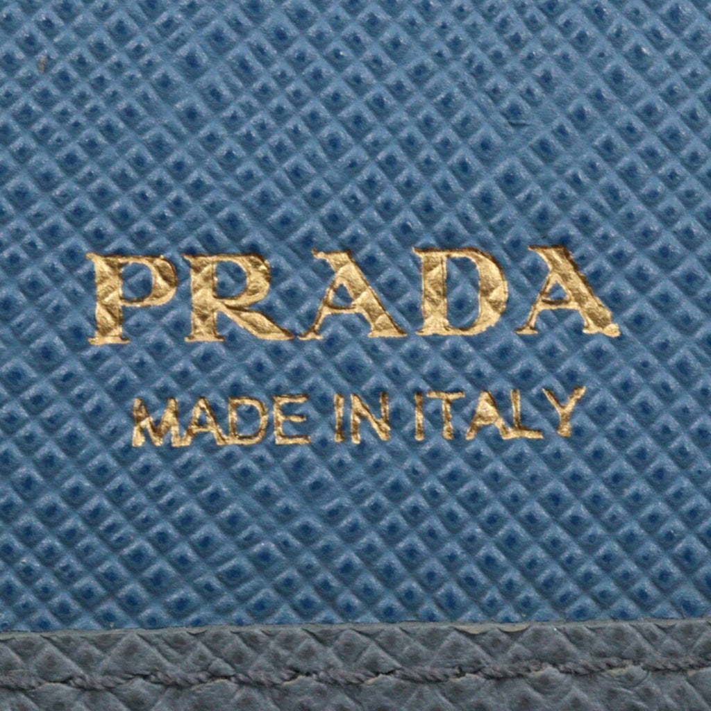 Prada Astrale Light Blue Saffiano Wallet (Bi-Fold)