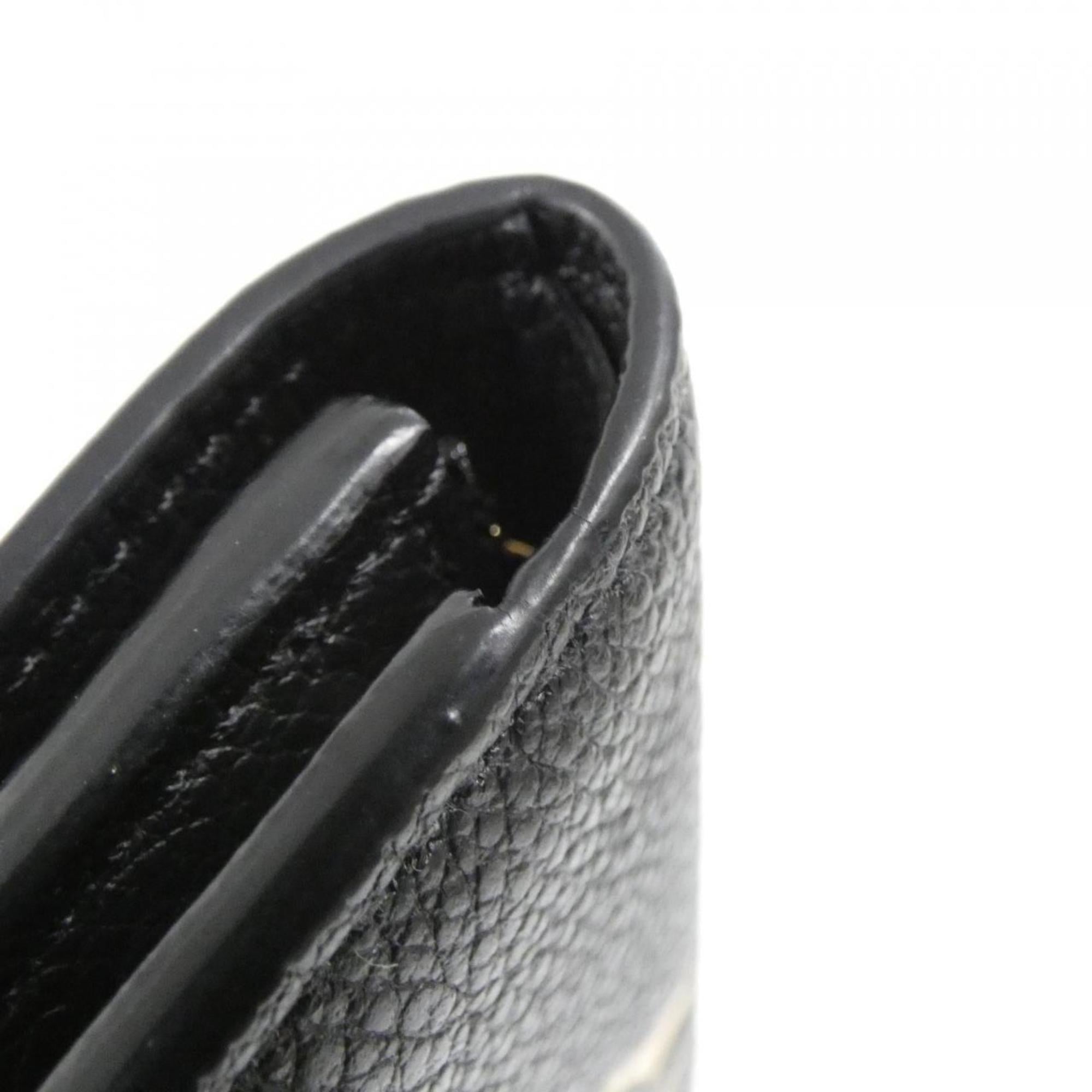 Louis Vuitton Bicolor Black Leather Wallet (Tri-Fold)