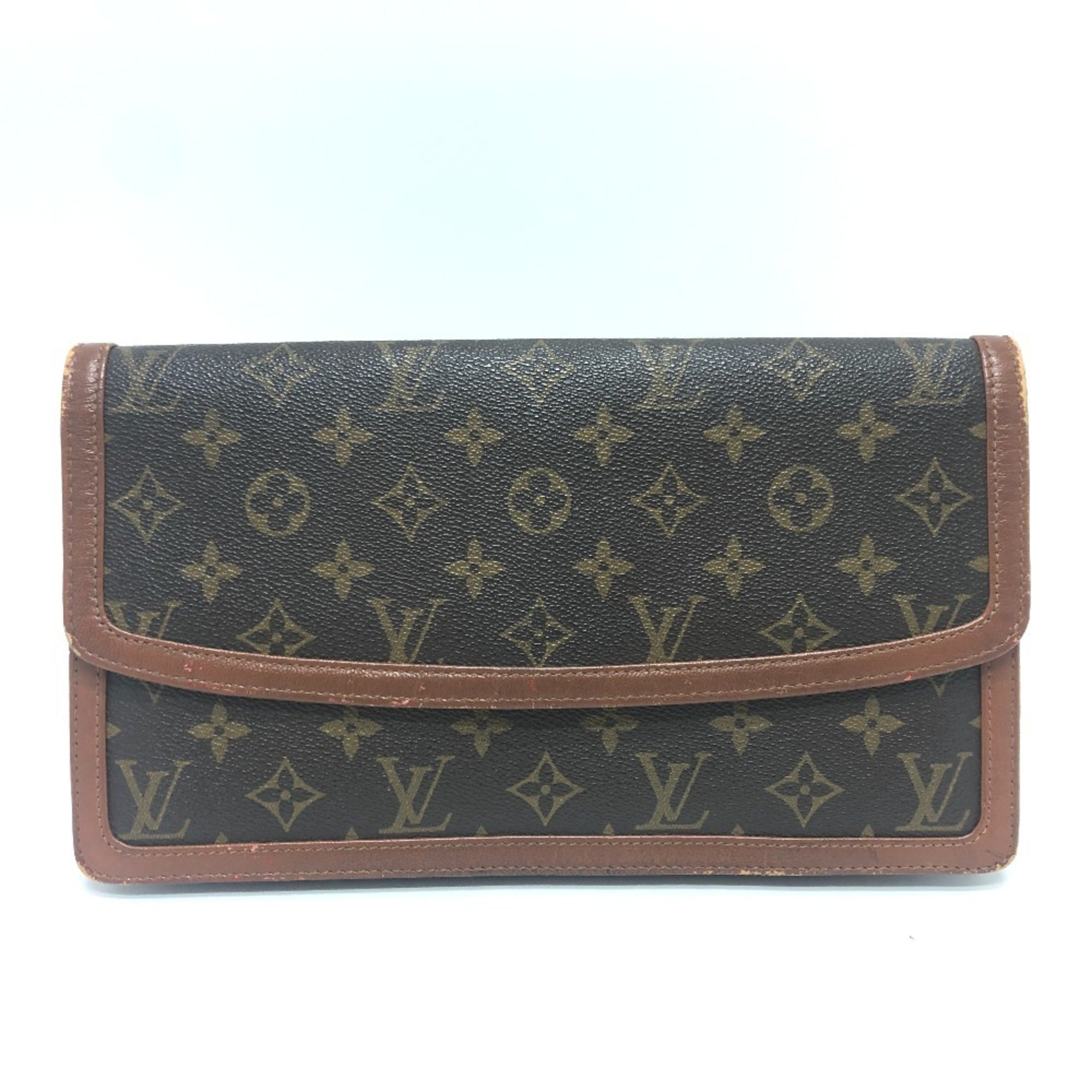 Louis Vuitton Brown Monogram Clutch Bag Pochette Pouch
