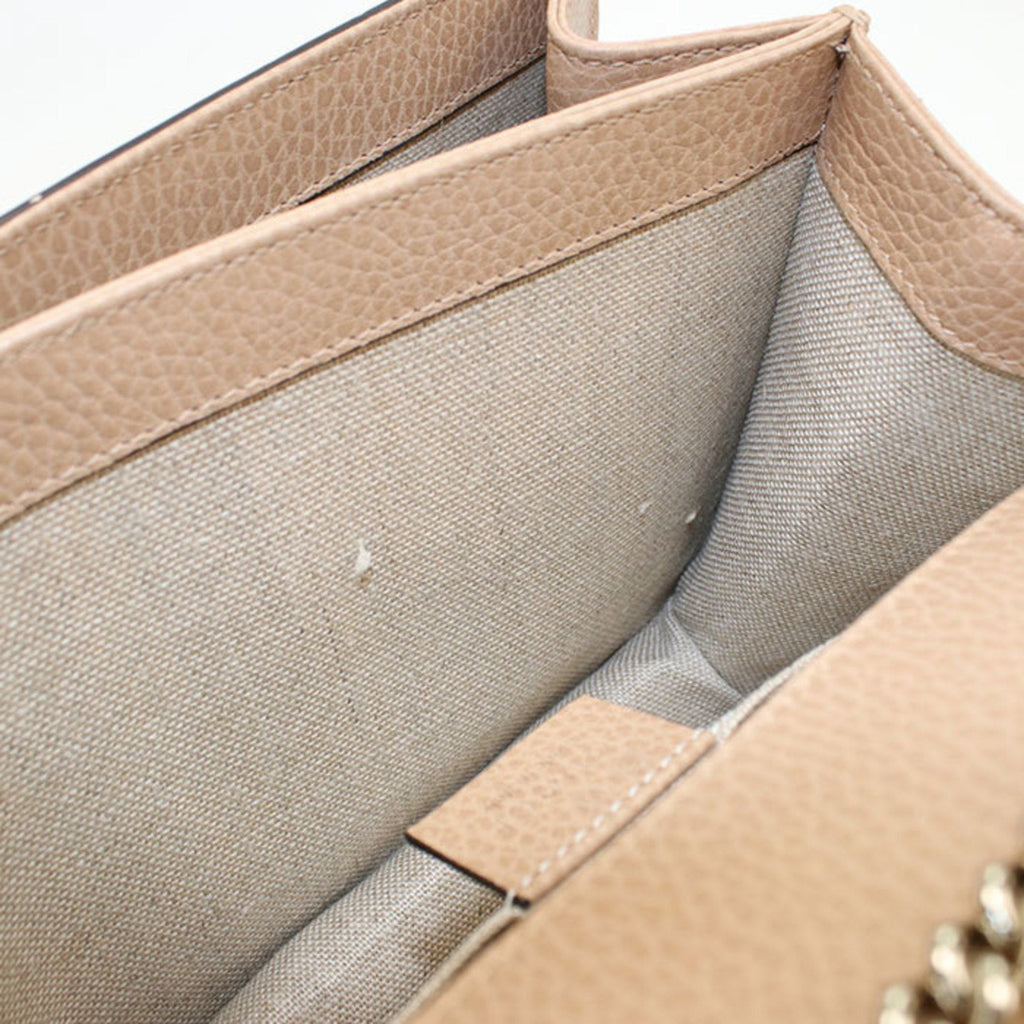 Gucci Beige Leather Shoulder Bag (Pre-Owned)
