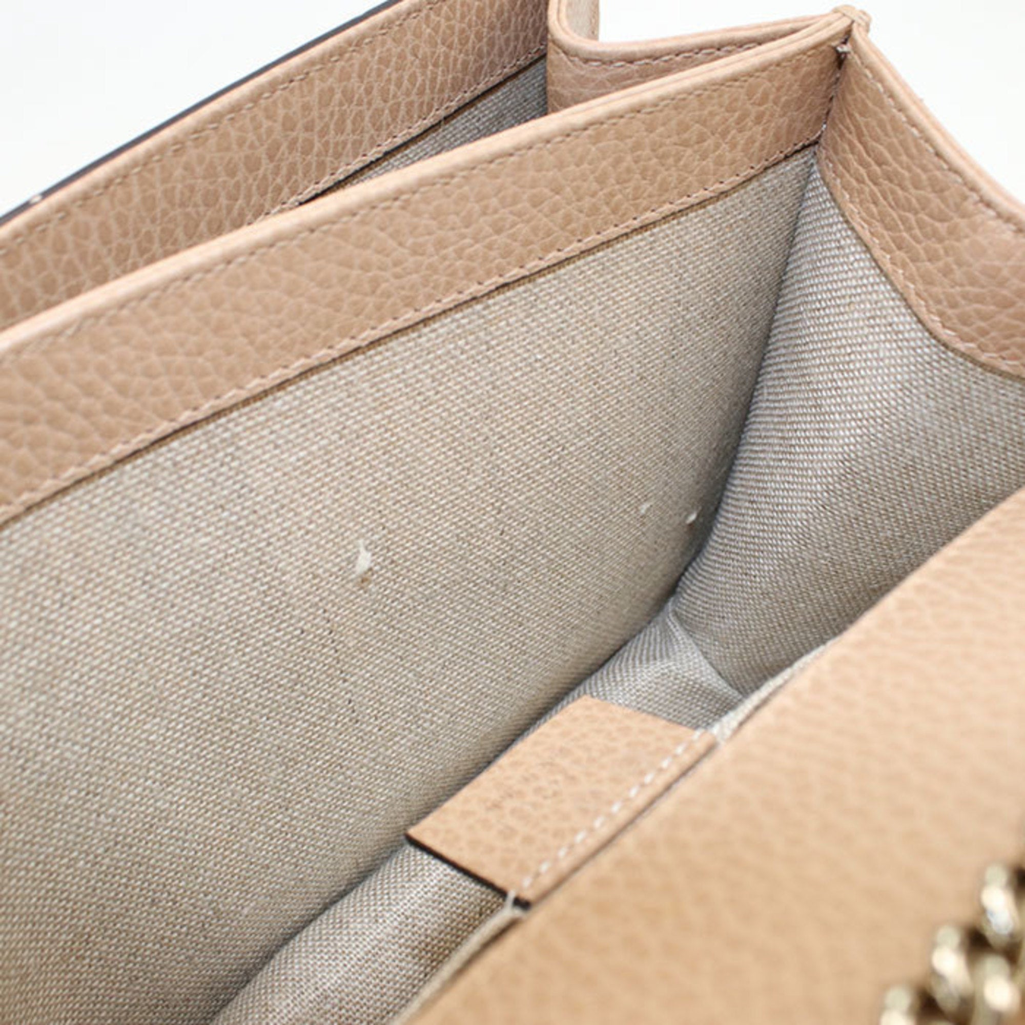 Gucci Beige Leather Shoulder Bag (Pre-Owned)
