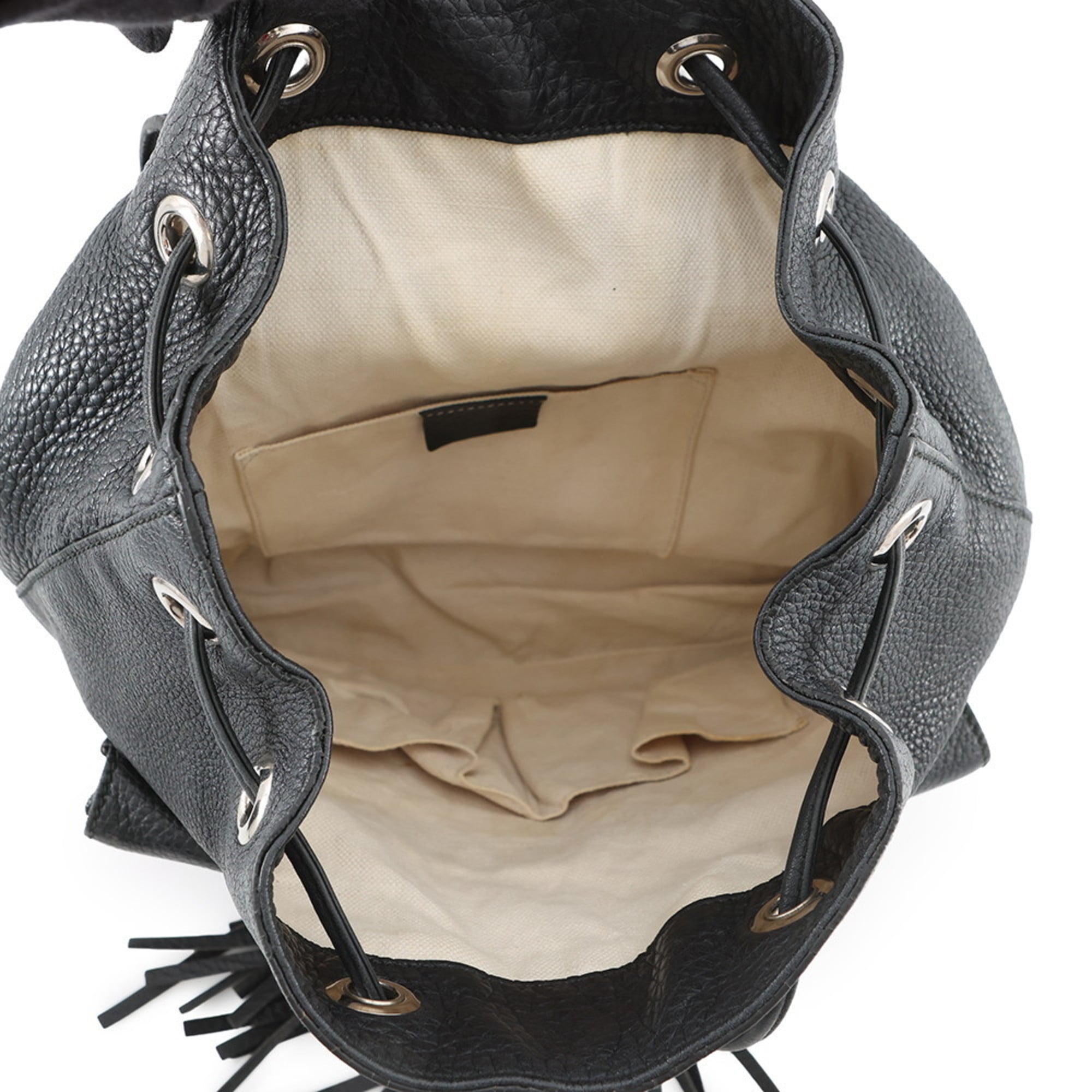 Gucci Black Leather Backpack Handbag (Pre-Owned)