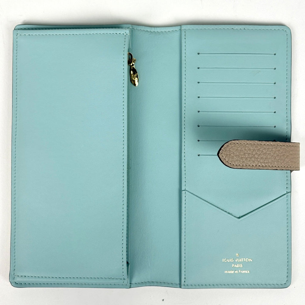 Louis Vuitton Galle Light Blue Leather Long Wallet