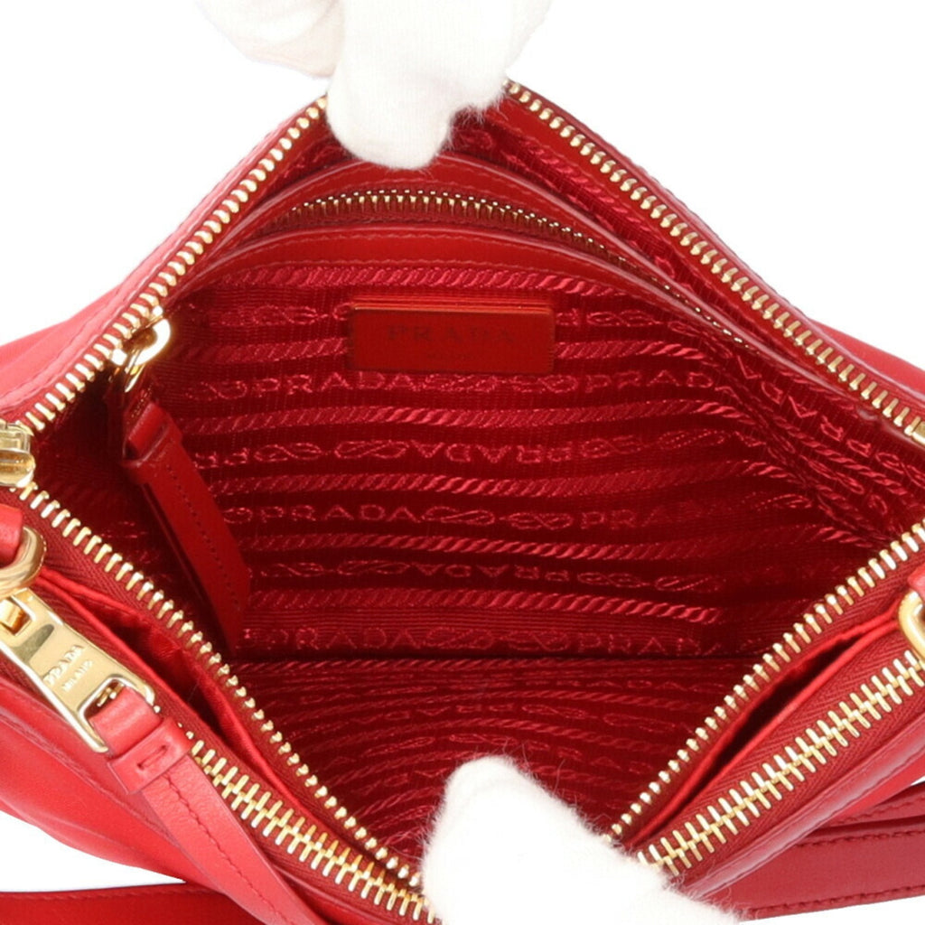 Prada Red Color Nylon Shoulder Bag