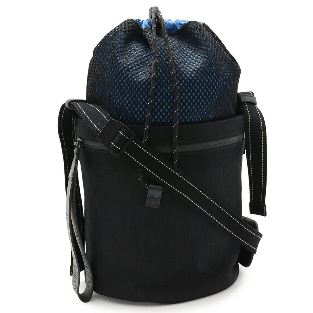 Bottega Veneta Black Blue Nylon Shoulder Bag