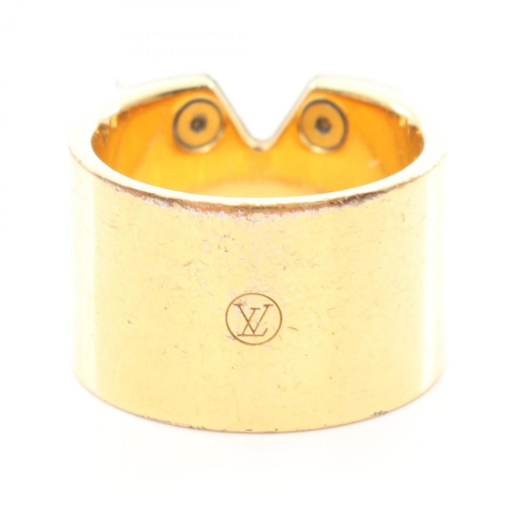 Louis Vuitton Gold Silver Gold Plating Stainless Steel Band Ring