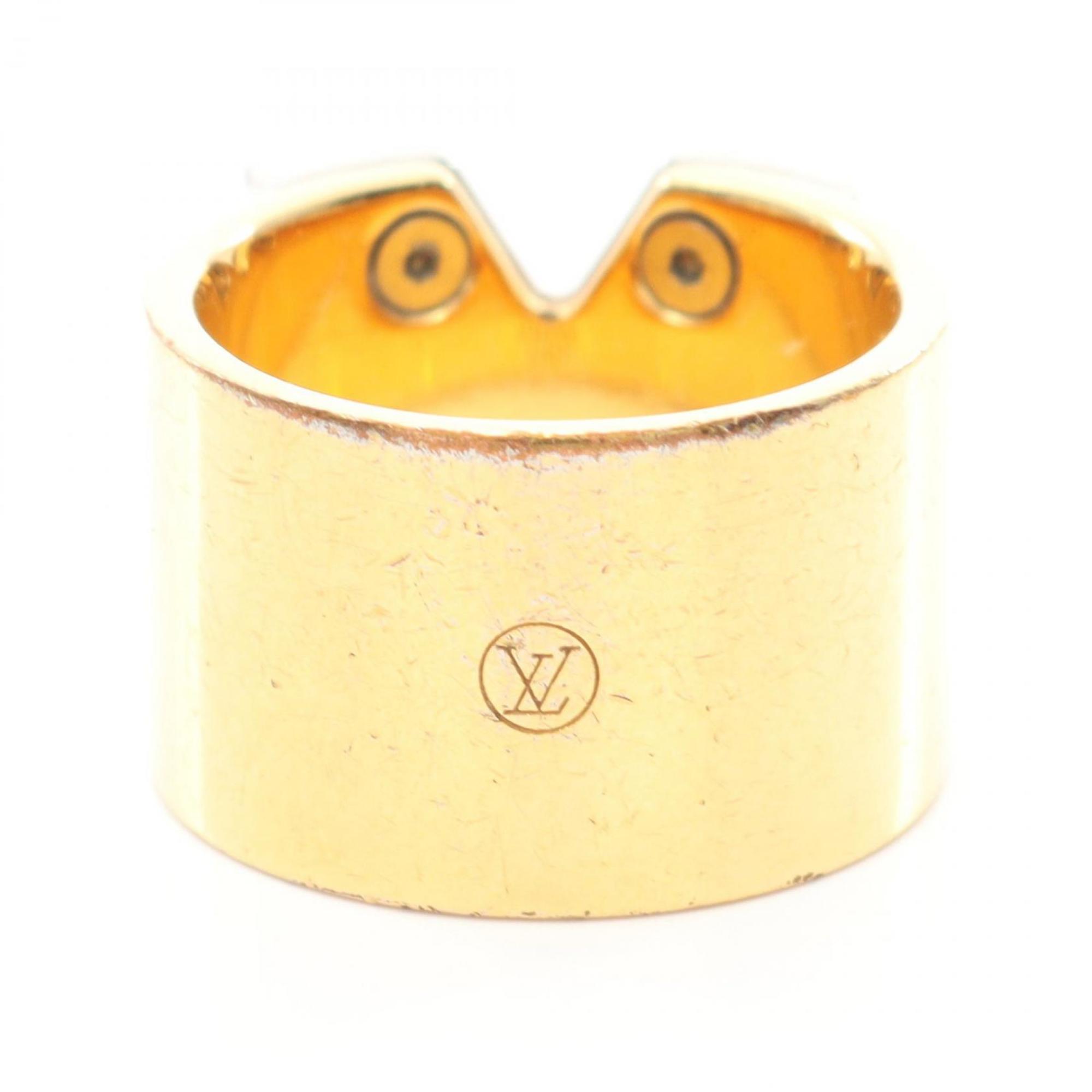 Louis Vuitton Gold Silver Gold Plating Stainless Steel Band Ring