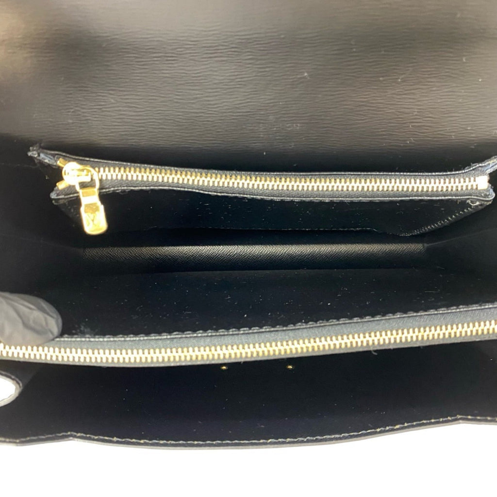 Louis Vuitton Black Leather Handbag Tote Bag