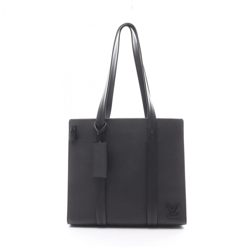 Louis Vuitton Black Leather Tote Bag