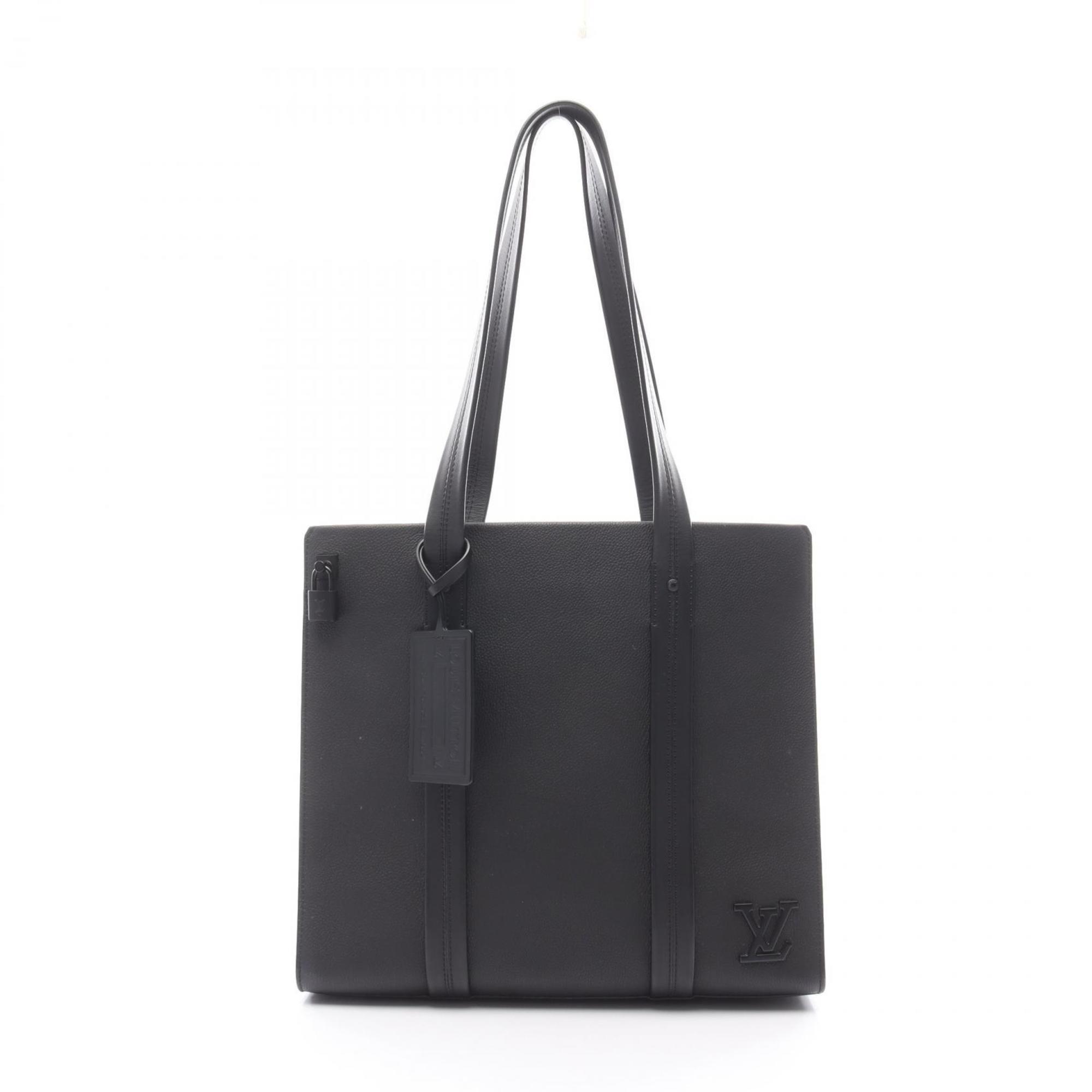Louis Vuitton Black Leather Tote Bag
