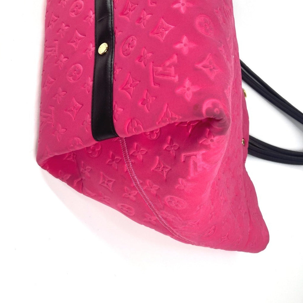 Louis Vuitton Black Pink Microfiber Shoulder Bag Tote Bag