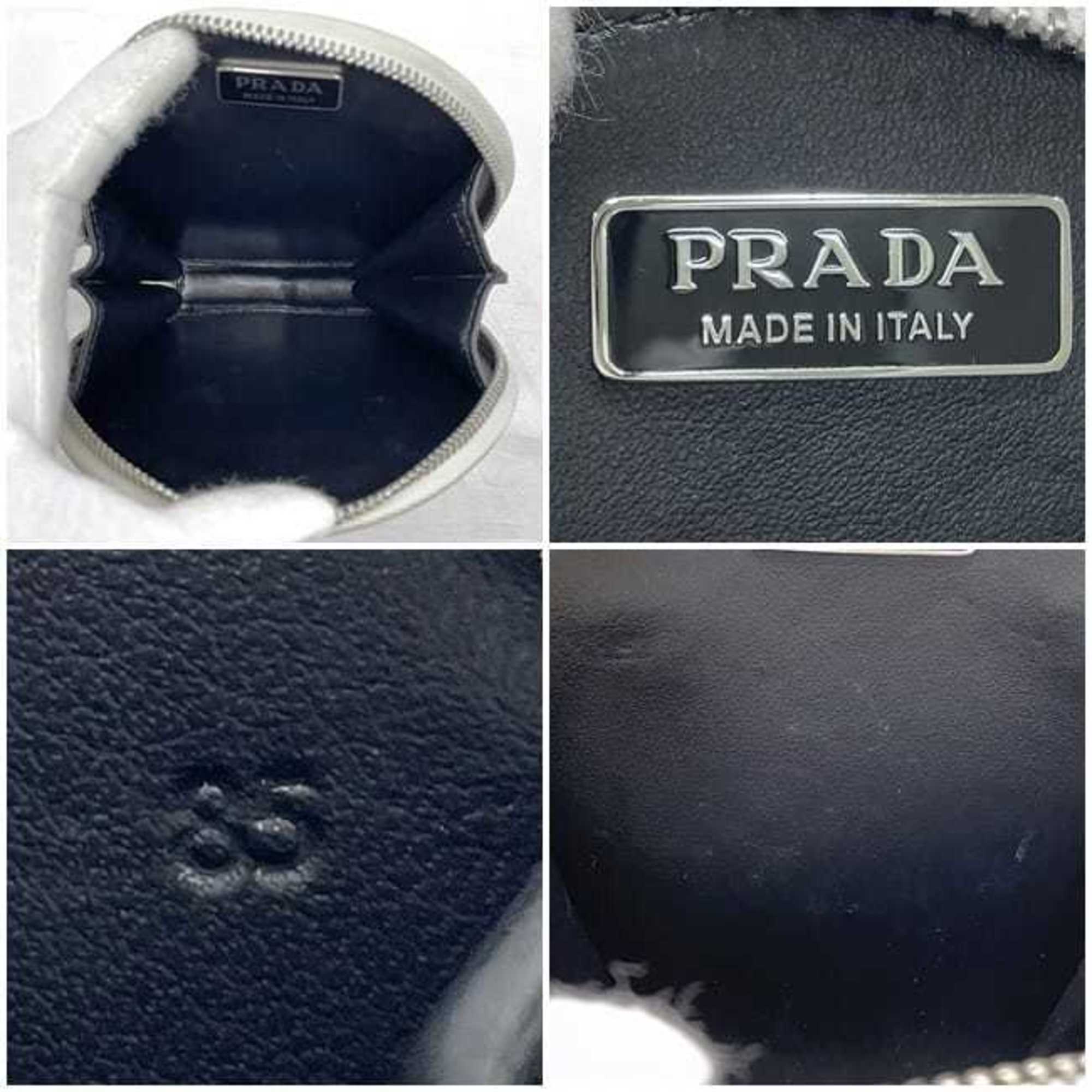Prada White Leather Pochette Shoulder Bag