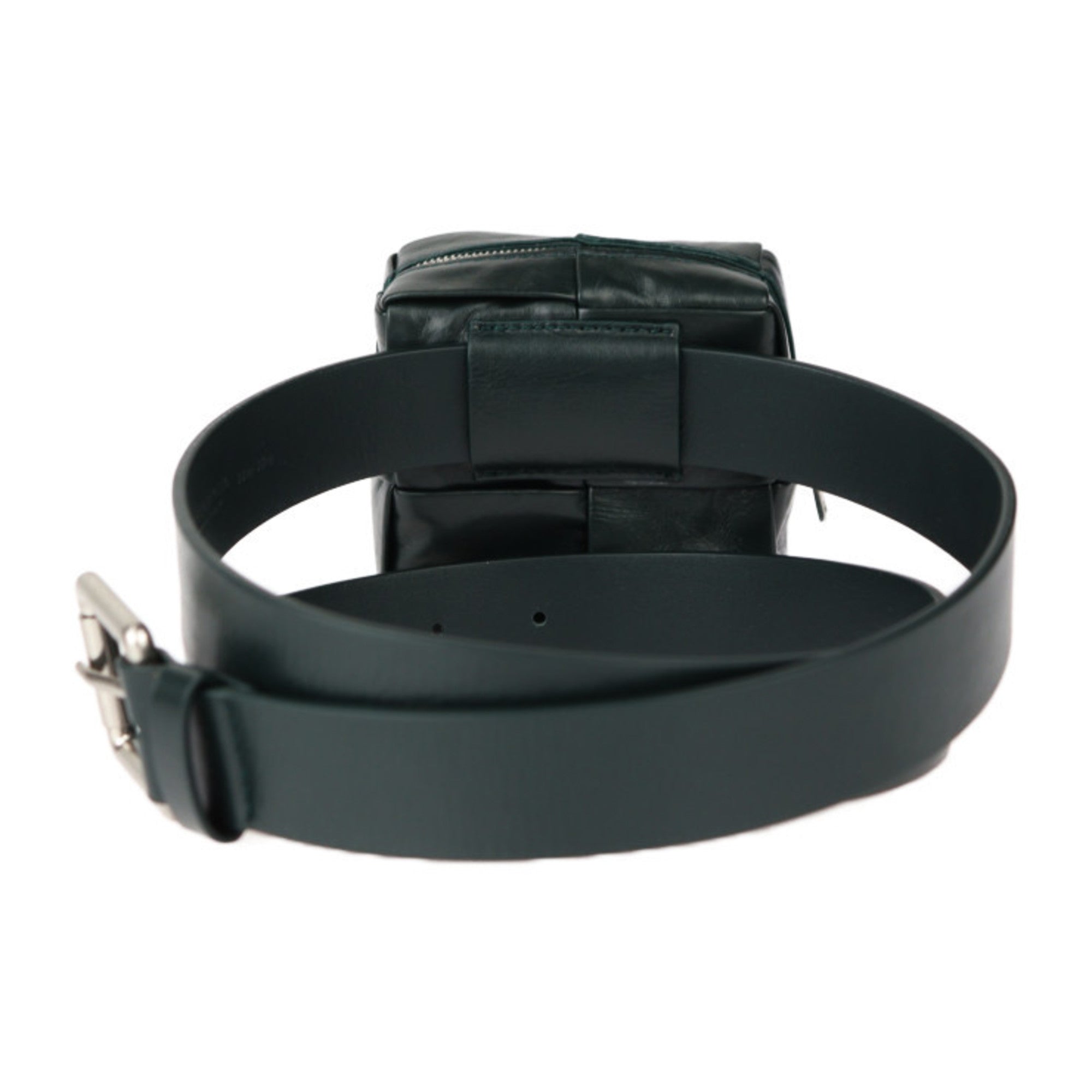 Bottega Veneta Intrecciato Dark Green Leather Fanny Pack Sling Bag
