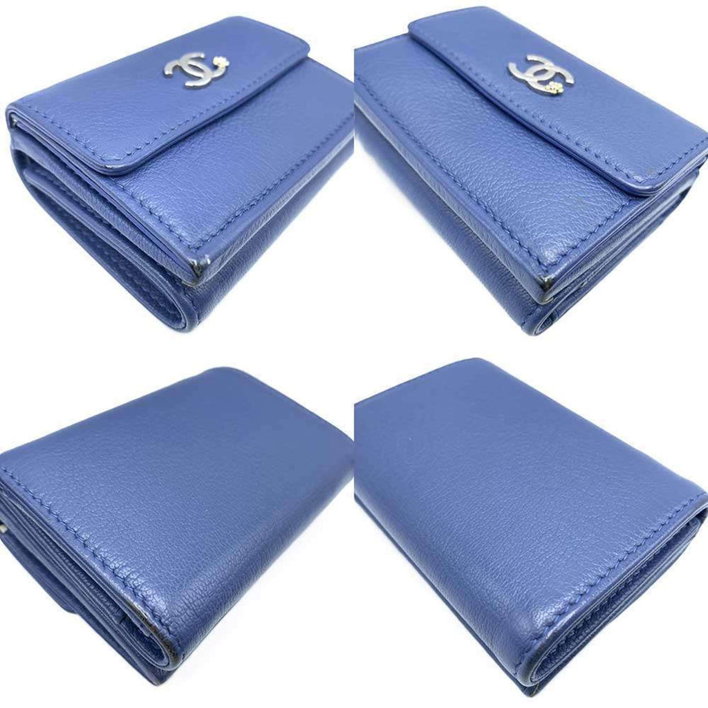 Chanel Navy Leather Wallet (Tri-Fold)
