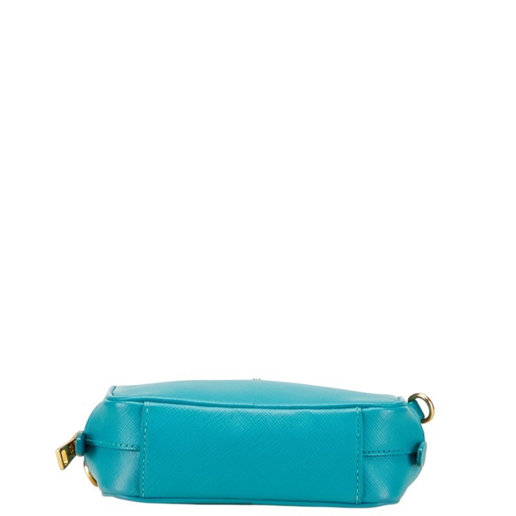 Prada Blue Leather Shoulder Bag