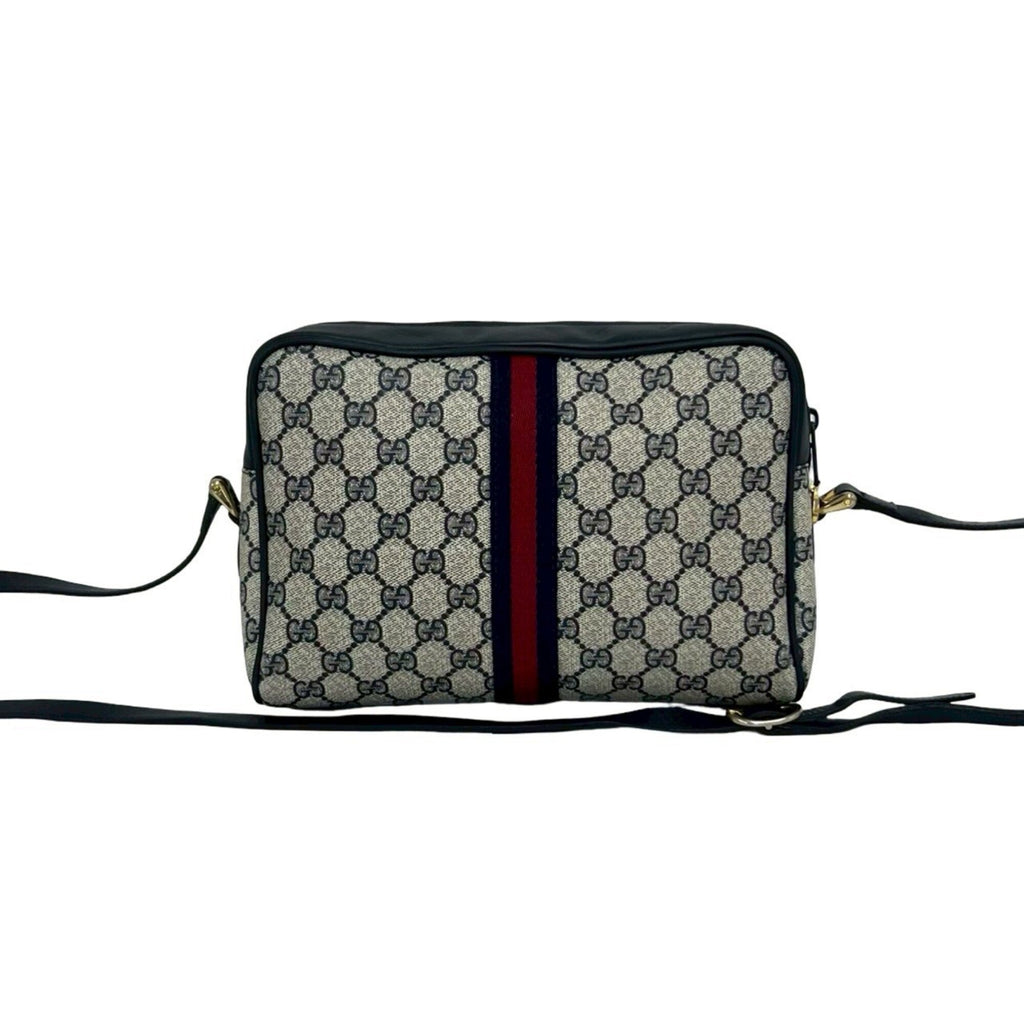 Gucci Navy Red Color Pvc Leather Pochette Shoulder Bag (Pre-Owned)