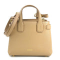 Burberry Camel Leather Canvas Handbag Shoulder Bag